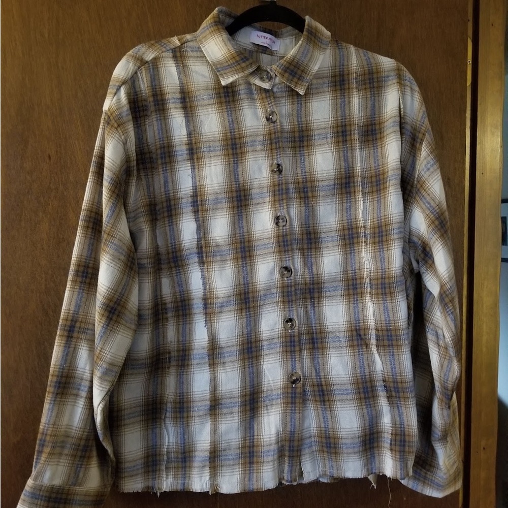 Plaid Button-Up Shirt